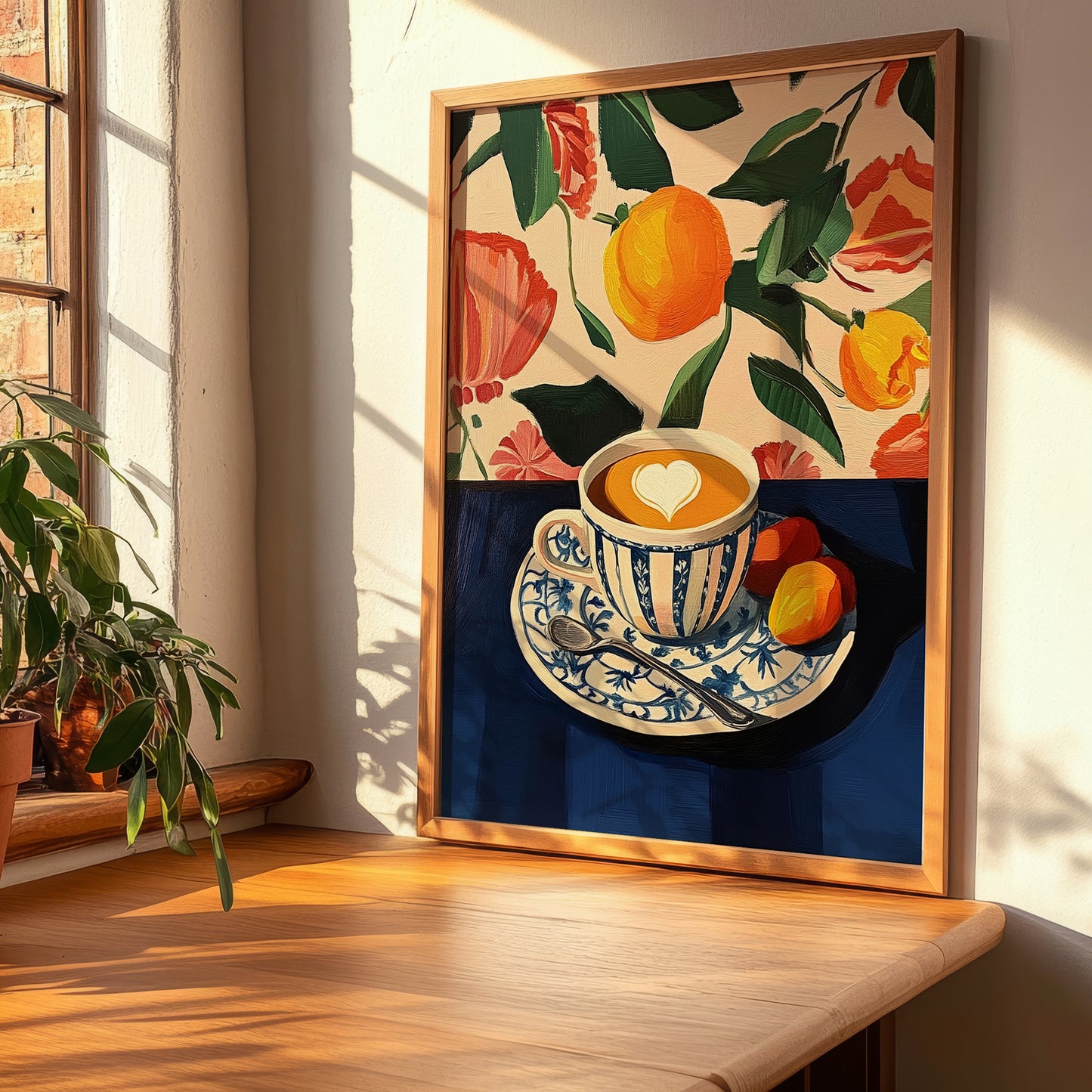 Café au Lait – French Coffee, Café Painting, clean layout with no caption