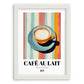 Café au Lait – French Coffee, Coffeehouse Wall Art, placed in minimal white frame