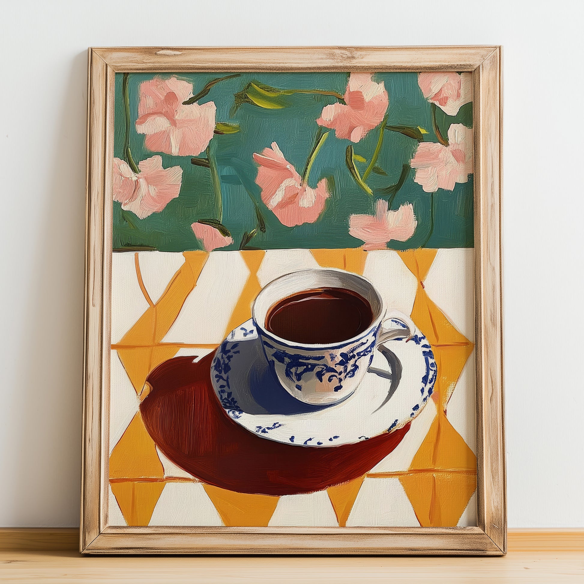Café Noir – French Coffee, Book Café Poster, no-text version framed in wood