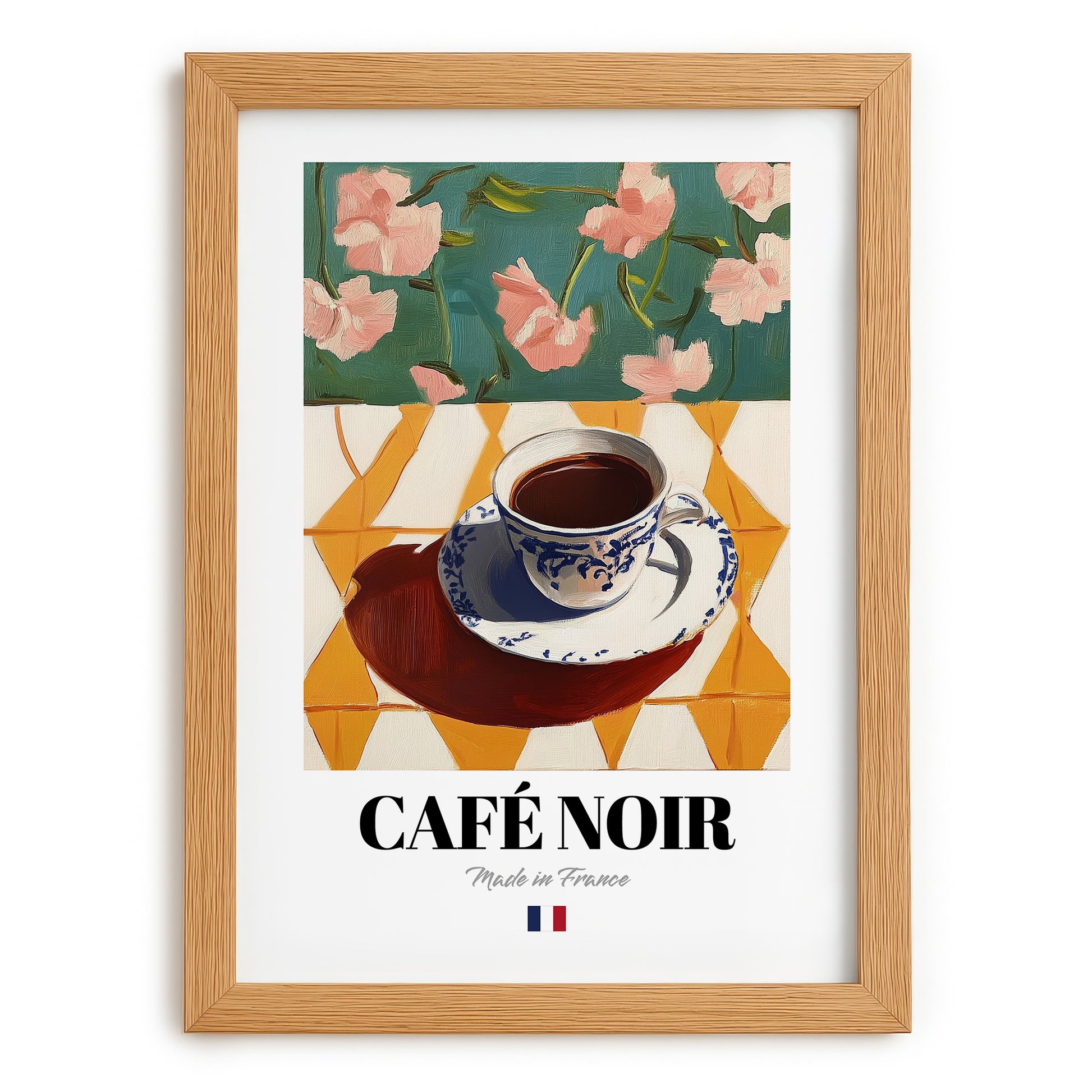 Café Noir – French Coffee, Book Café Poster, set in oak frame