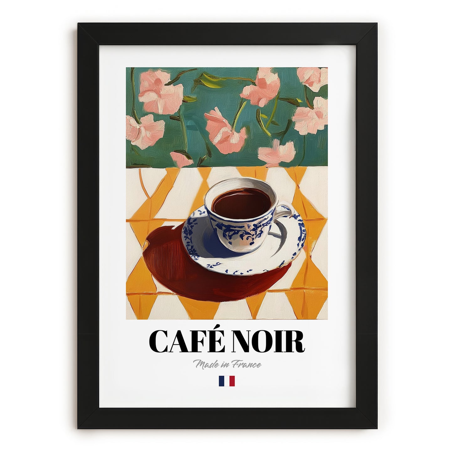Café Noir – French Coffee, Book Café Poster, in sleek black frame