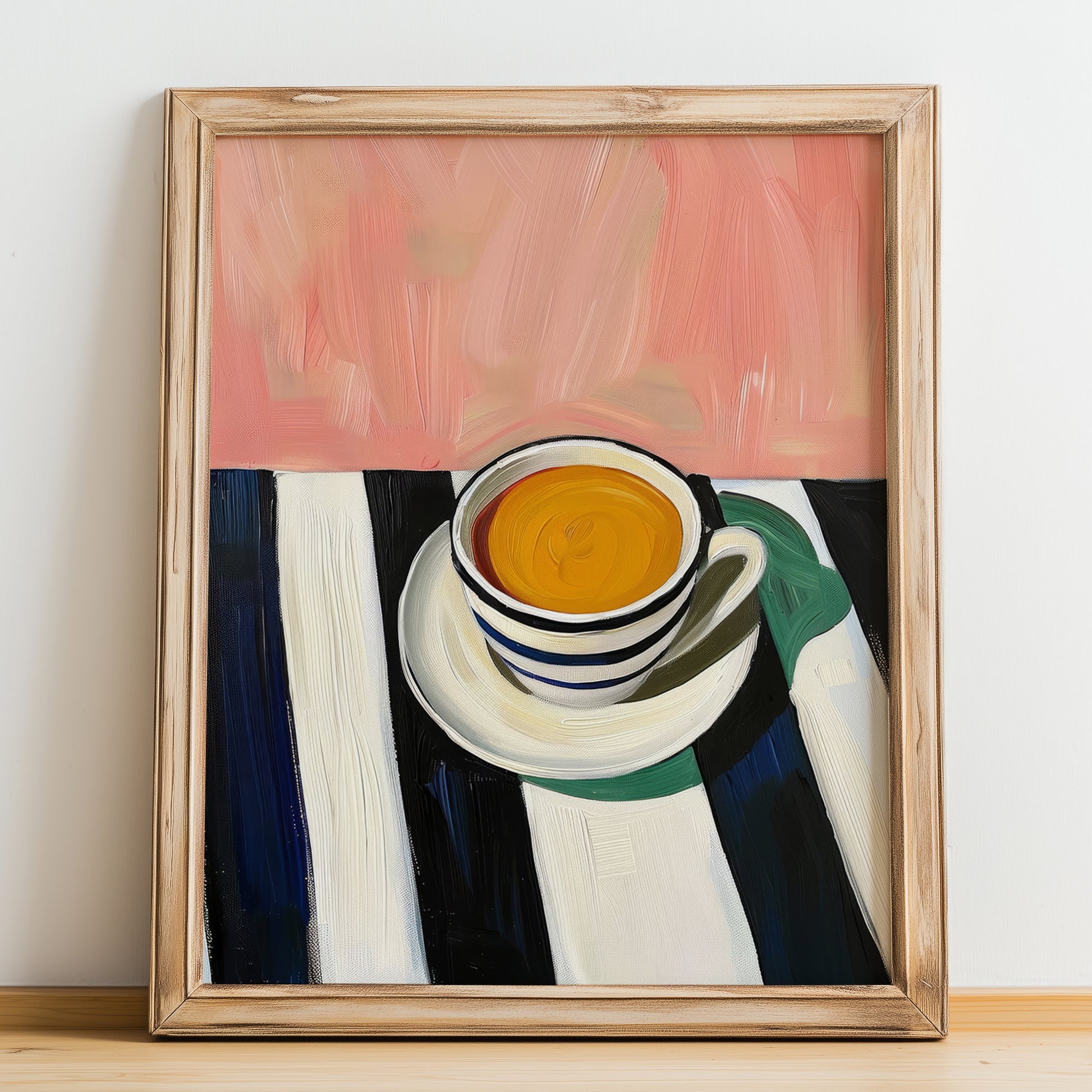 Café Noir – French Coffee, Konditorei Poster, no-text version framed in wood