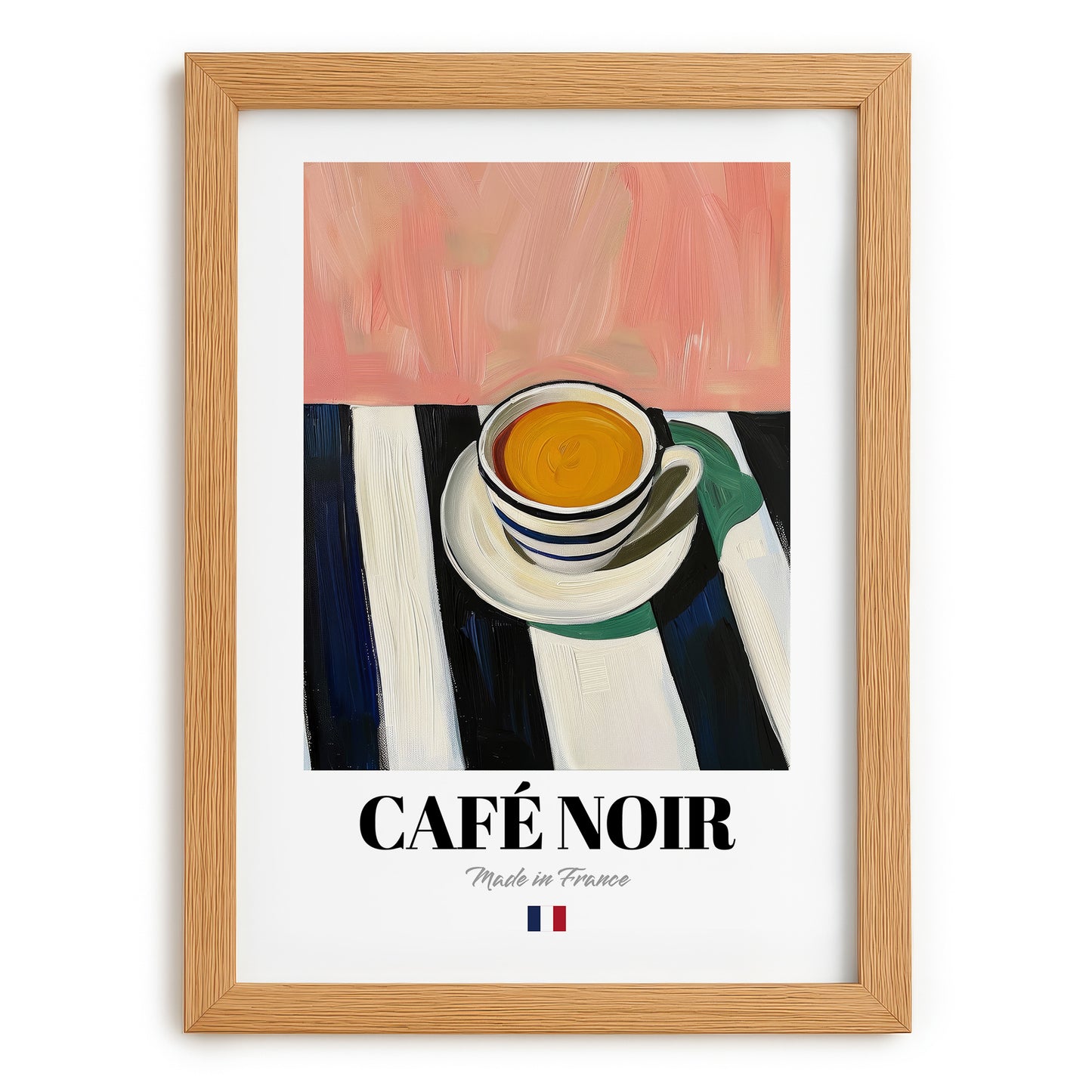 Café Noir – French Coffee, Konditorei Poster, set in oak frame