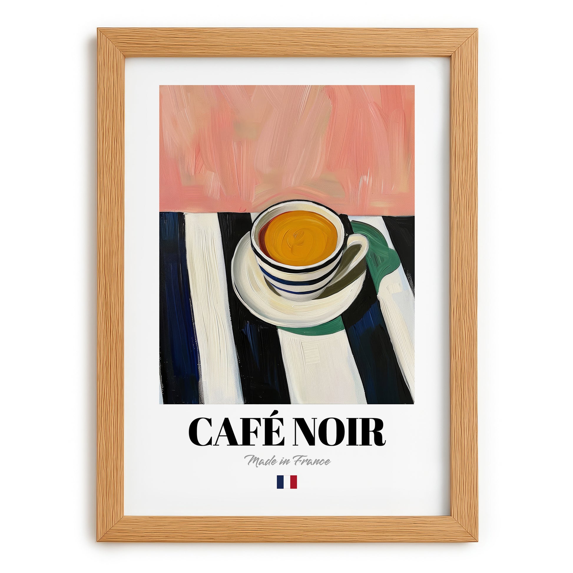 Café Noir – French Coffee, Konditorei Poster, set in oak frame