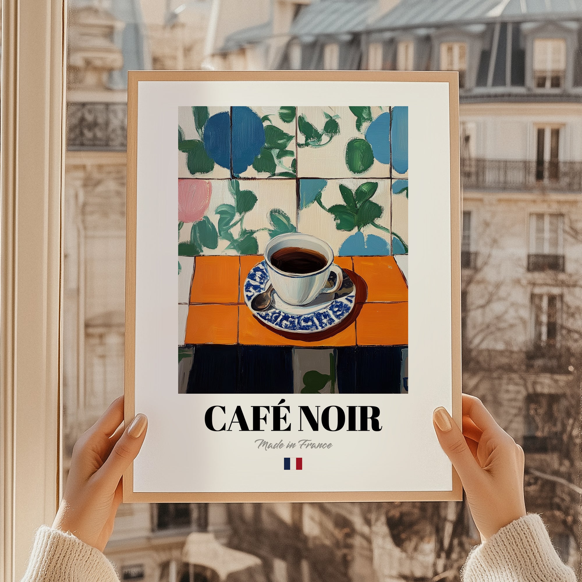 Café Noir – French Coffee, Espresso Bar Art, styled in a charming Paris street view