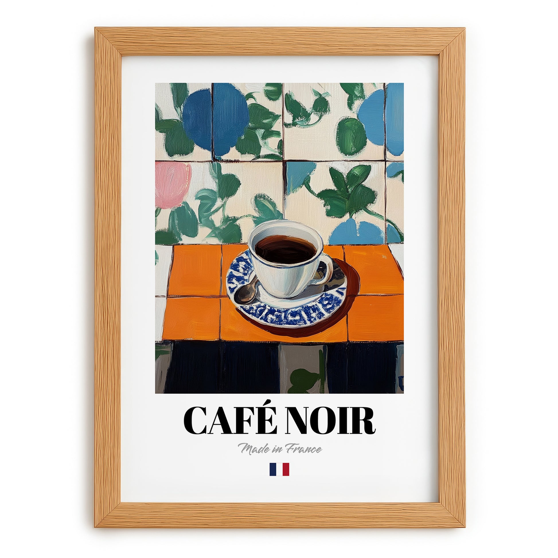 Café Noir – French Coffee, Espresso Bar Art, set in oak frame