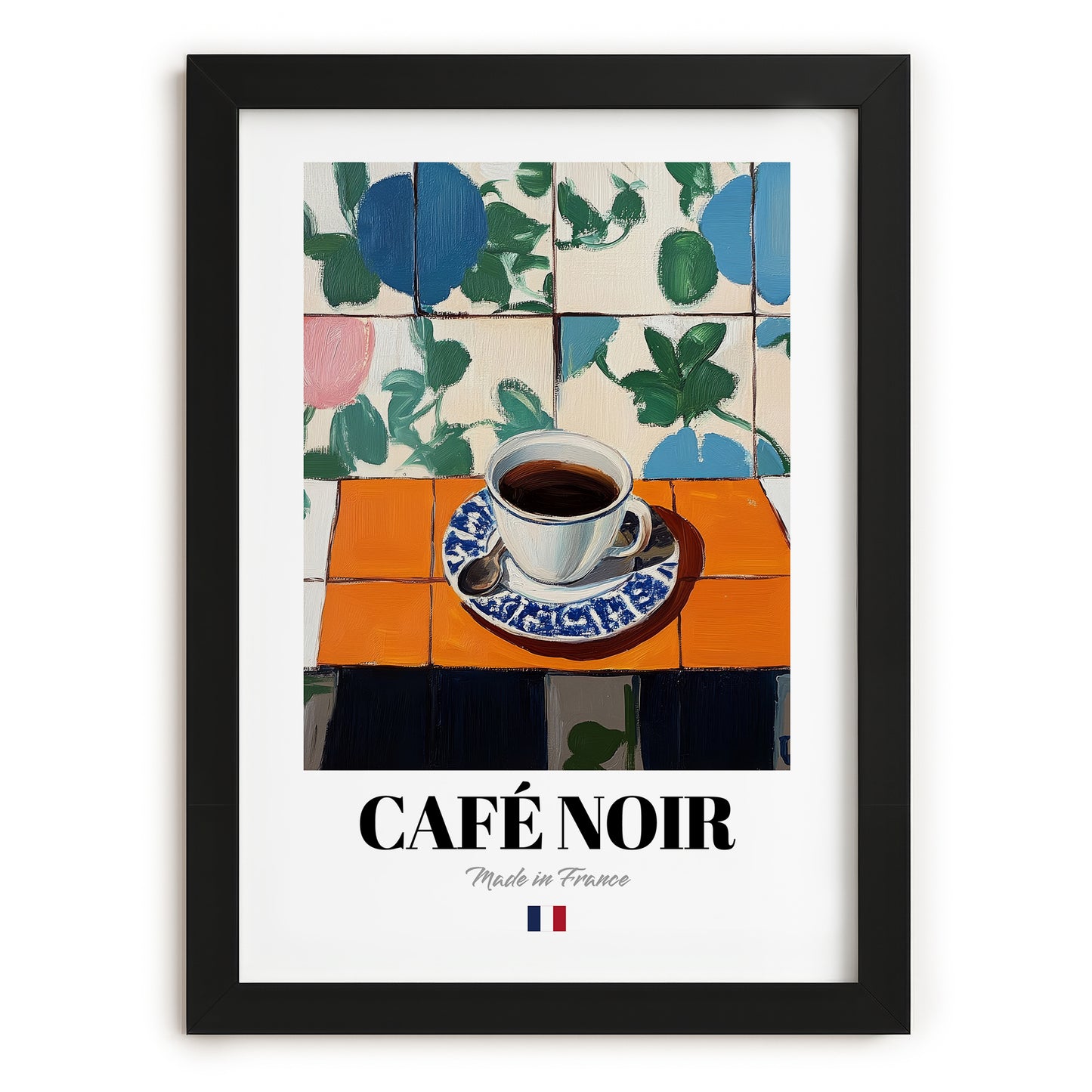 Café Noir – French Coffee, Espresso Bar Art, in sleek black frame