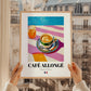 Café Allongé – French Coffee, Coffeehouse Poster, styled in a charming Paris street view
