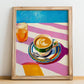 Café Allongé – French Coffee, Coffeehouse Poster, no-text version framed in wood