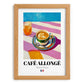 Café Allongé – French Coffee, Coffeehouse Poster, set in oak frame