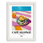 Café Allongé – French Coffee, Coffeehouse Poster, placed in minimal white frame