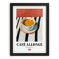 Café Allongé – French Coffee, Book Café Wall Decor, in sleek black frame