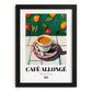 Café Allongé – French Coffee, Street Café Wall Art, in sleek black frame