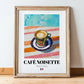 Café Noisette – French Coffee, Espresso Bar Wall Art, in wooden frame leaning on the floor