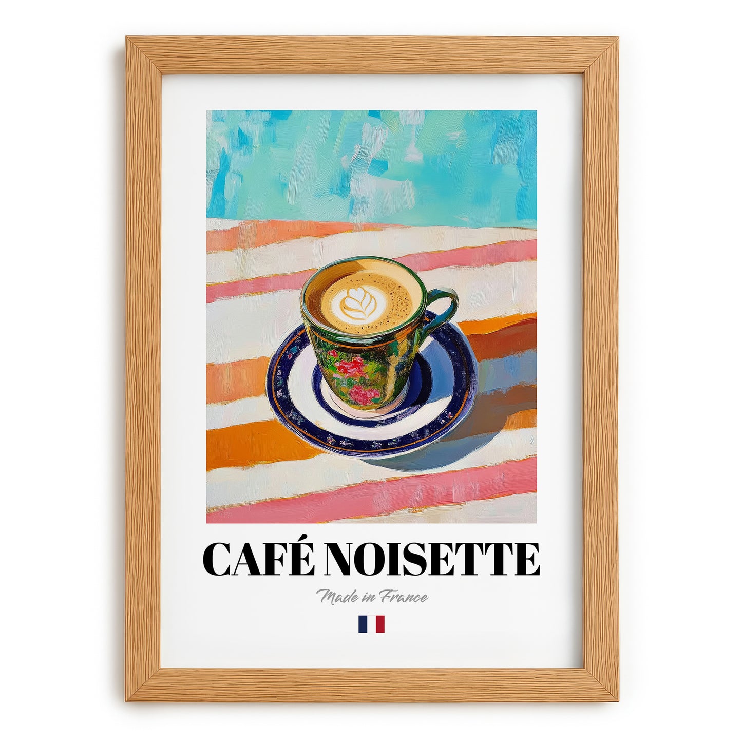 Café Noisette – French Coffee, Espresso Bar Wall Art, set in oak frame