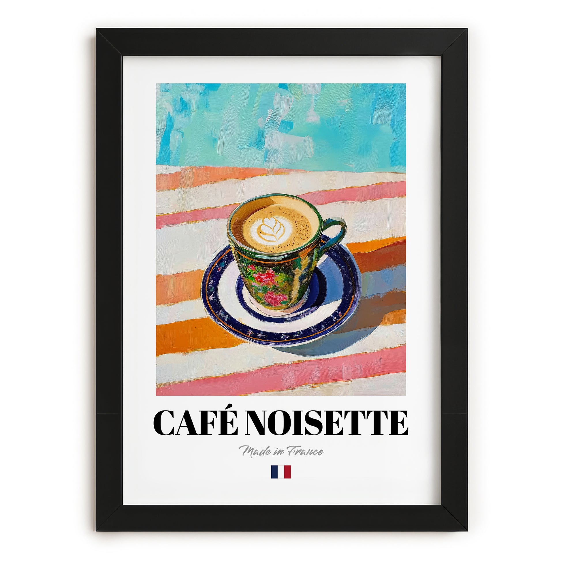 Café Noisette – French Coffee, Espresso Bar Wall Art, in sleek black frame
