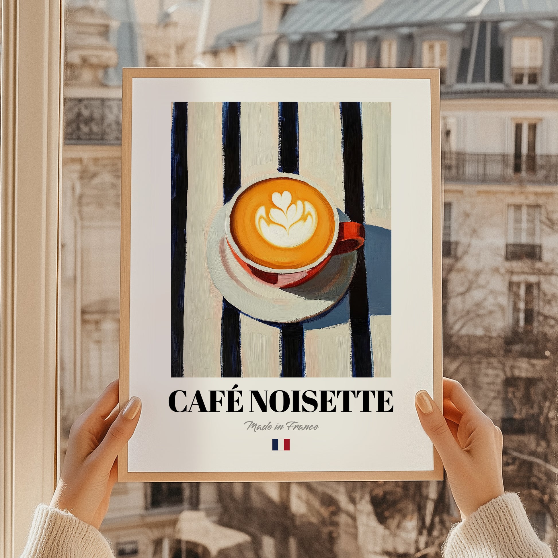 Café Noisette – French Coffee, Book Café Illustration, styled in a charming Paris street view