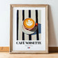 Café Noisette – French Coffee, Book Café Illustration, in wooden frame leaning on the floor