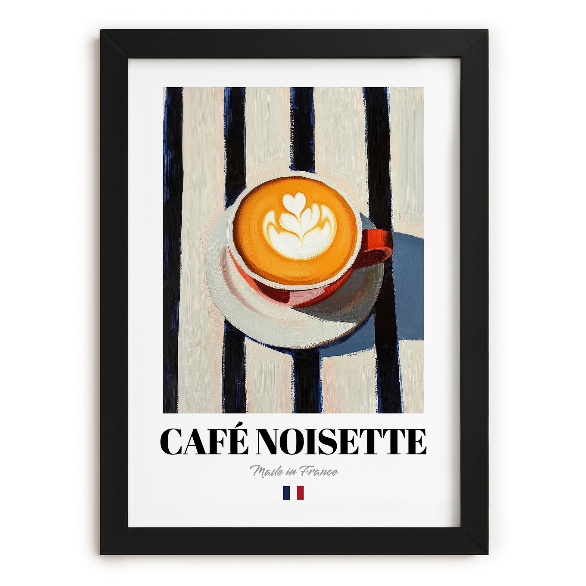 Café Noisette – French Coffee, Book Café Illustration, in sleek black frame