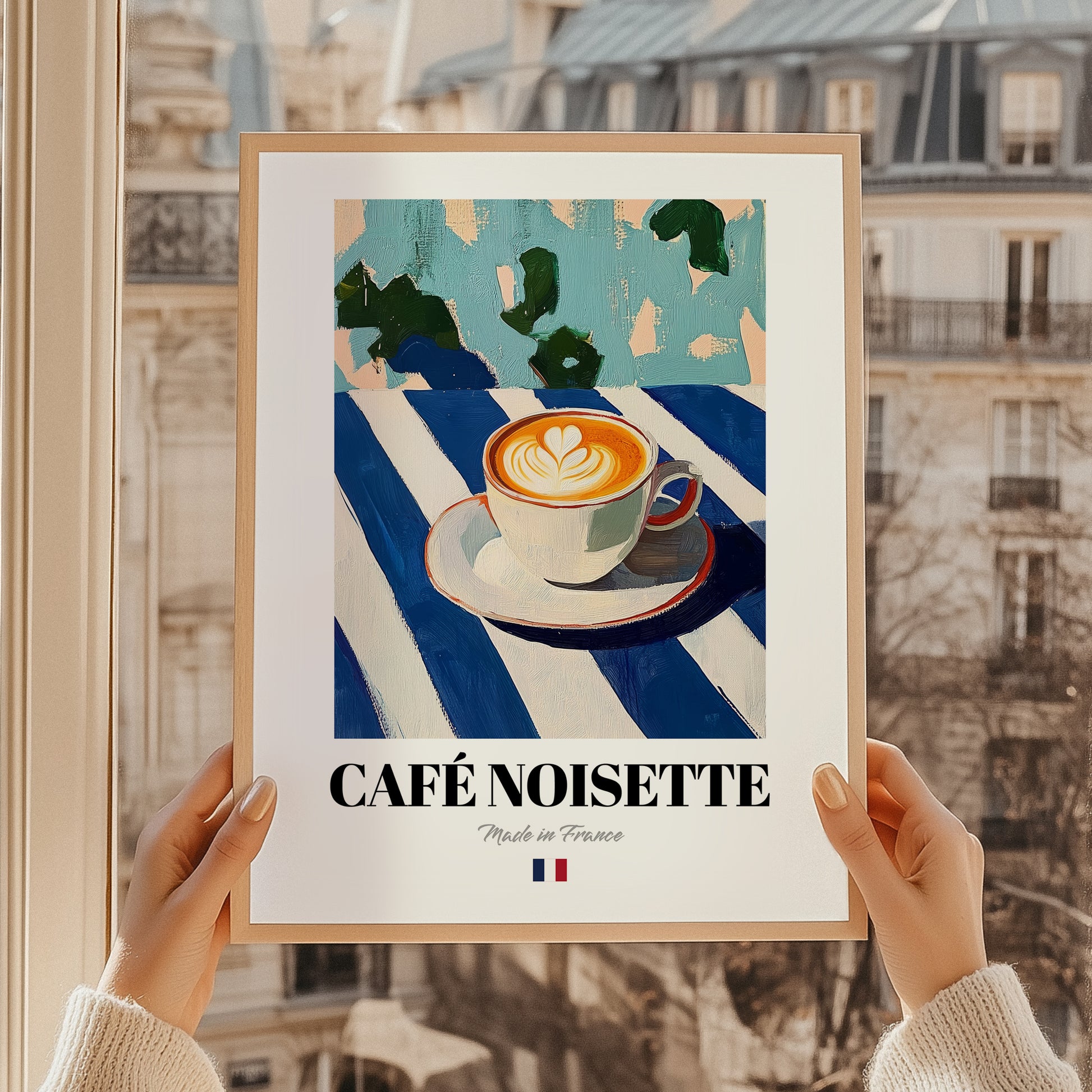 Café Noisette – French Coffee, Book Café Art, styled in a charming Paris street view