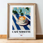 Café Noisette – French Coffee, Book Café Art, in wooden frame leaning on the floor