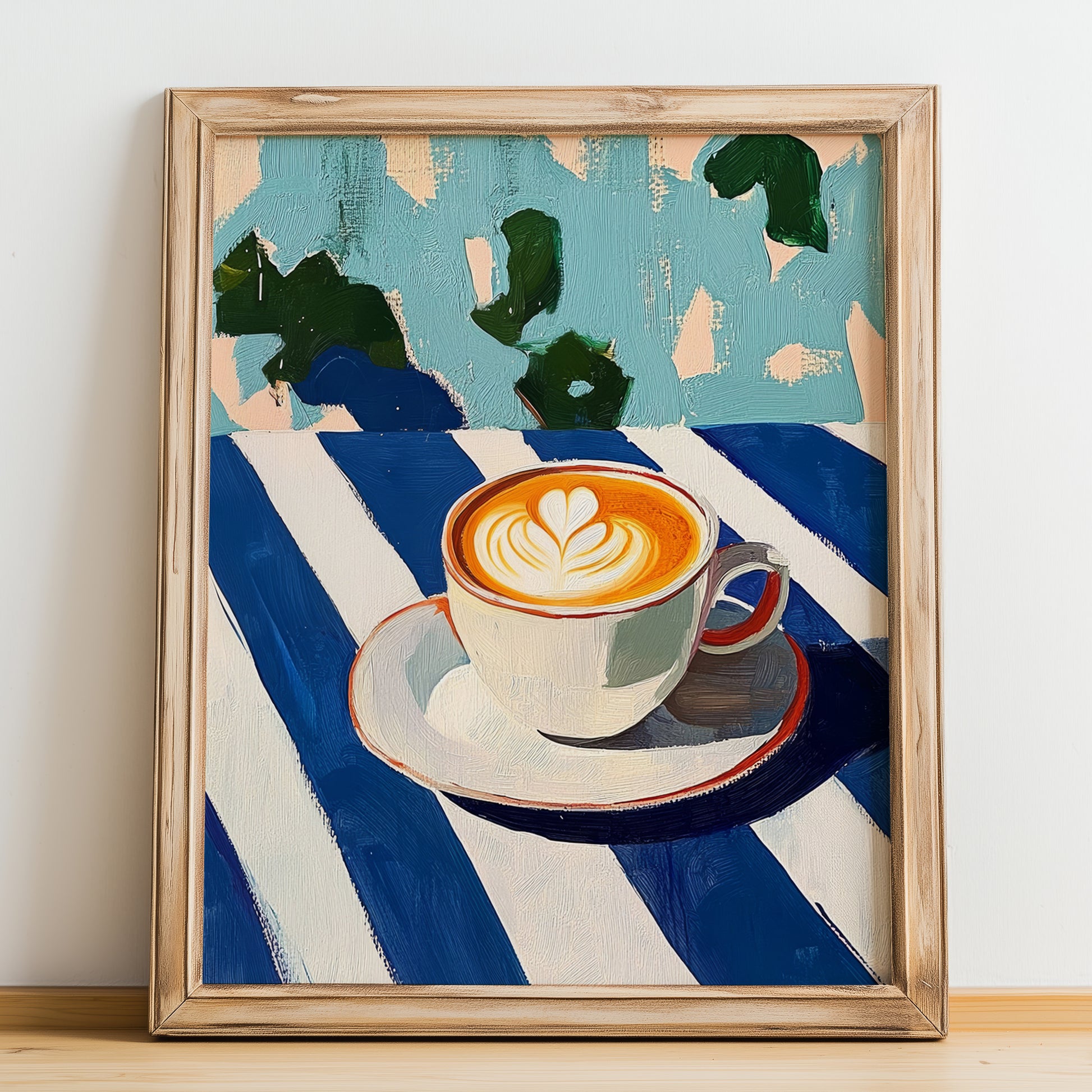 Café Noisette – French Coffee, Book Café Art, no-text version framed in wood
