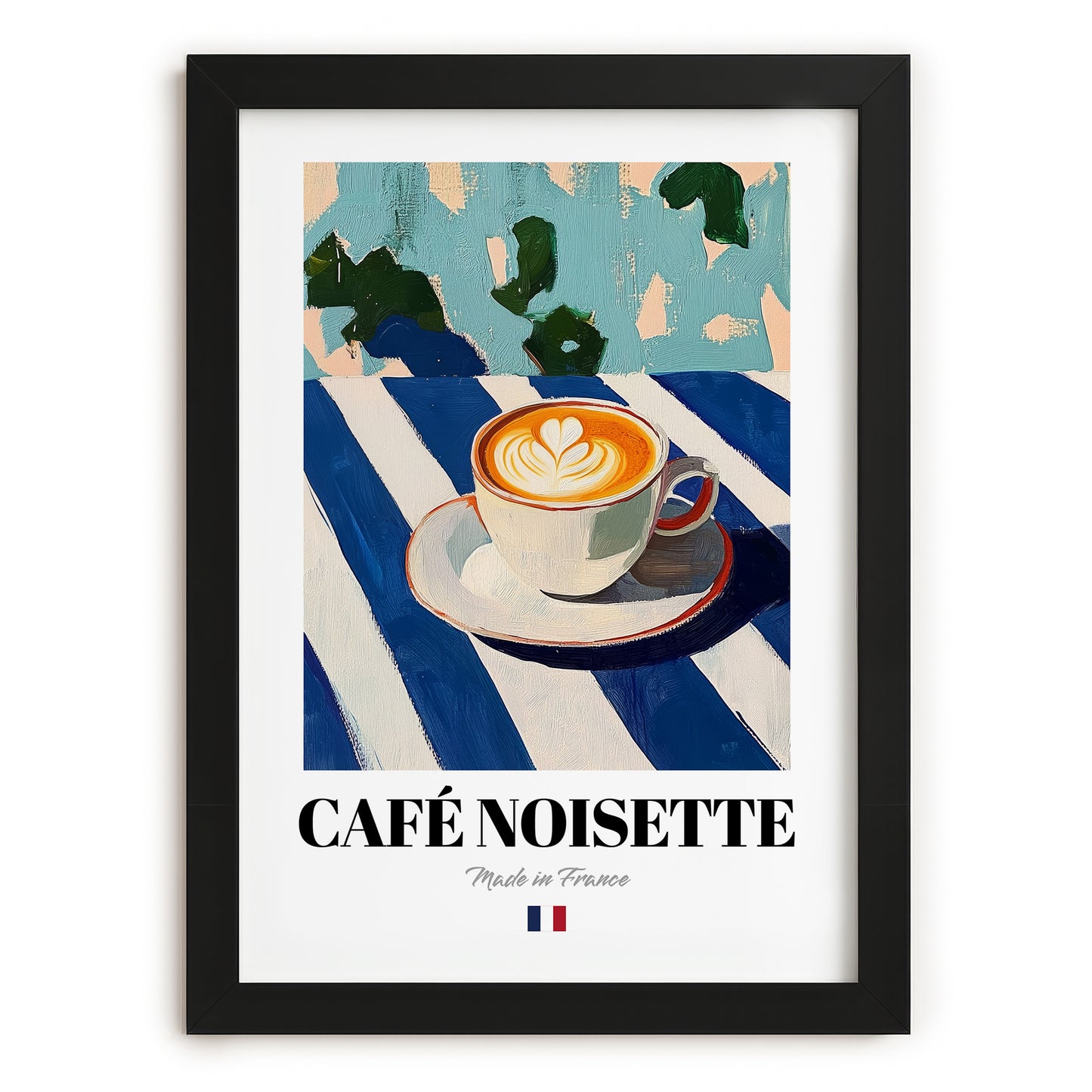 Café Noisette – French Coffee, Book Café Art, in sleek black frame