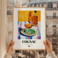 Cognac – French Spirit Drink, Hotel Lobby Painting, styled in a charming Paris street view