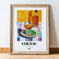 Cognac – French Spirit Drink, Hotel Lobby Painting, in wooden frame leaning on the floor