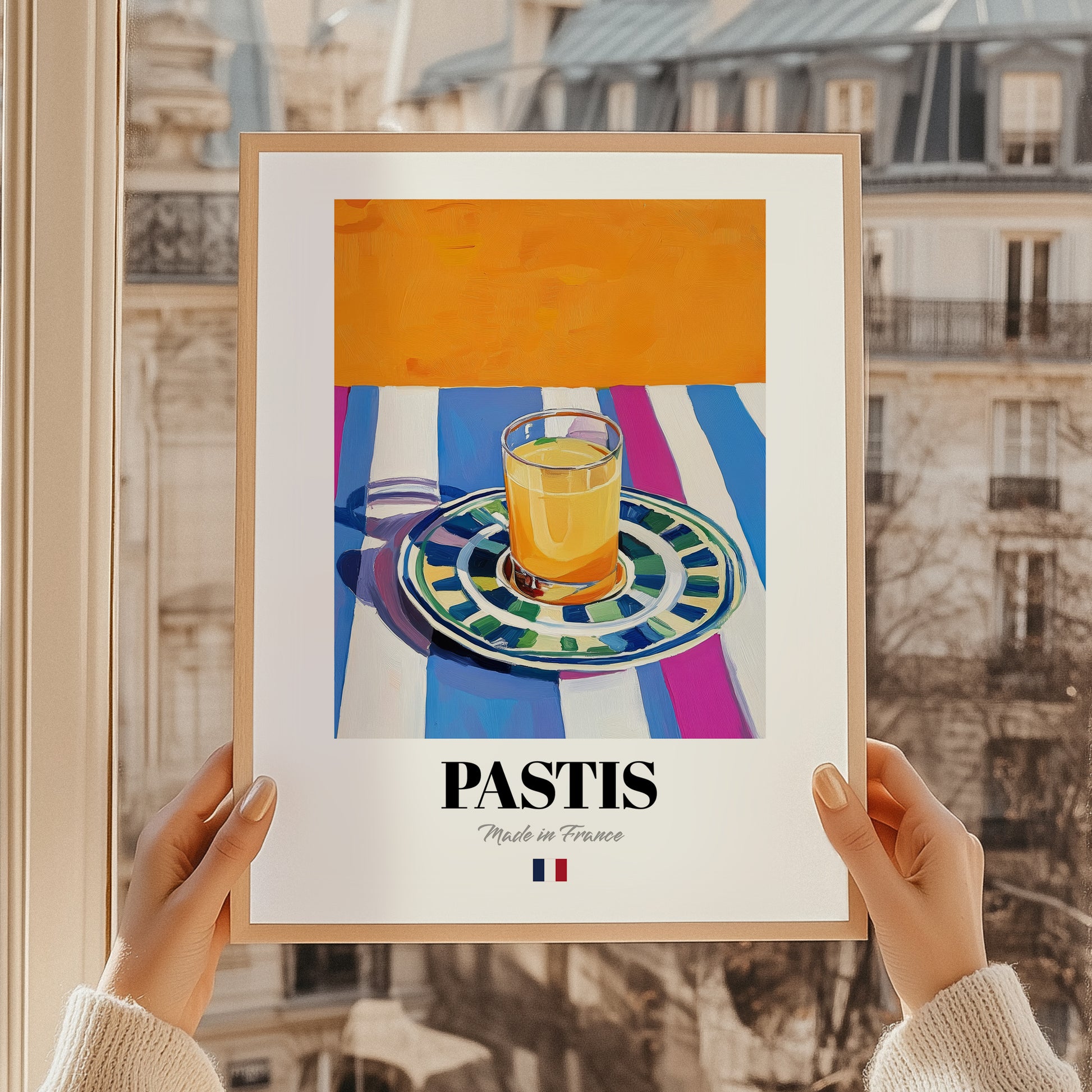 Pastis – French Spirit Drink, Hotel Lobby Art, styled in a charming Paris street view