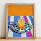 Pastis – French Spirit Drink, Hotel Lobby Art, no-text version framed in wood