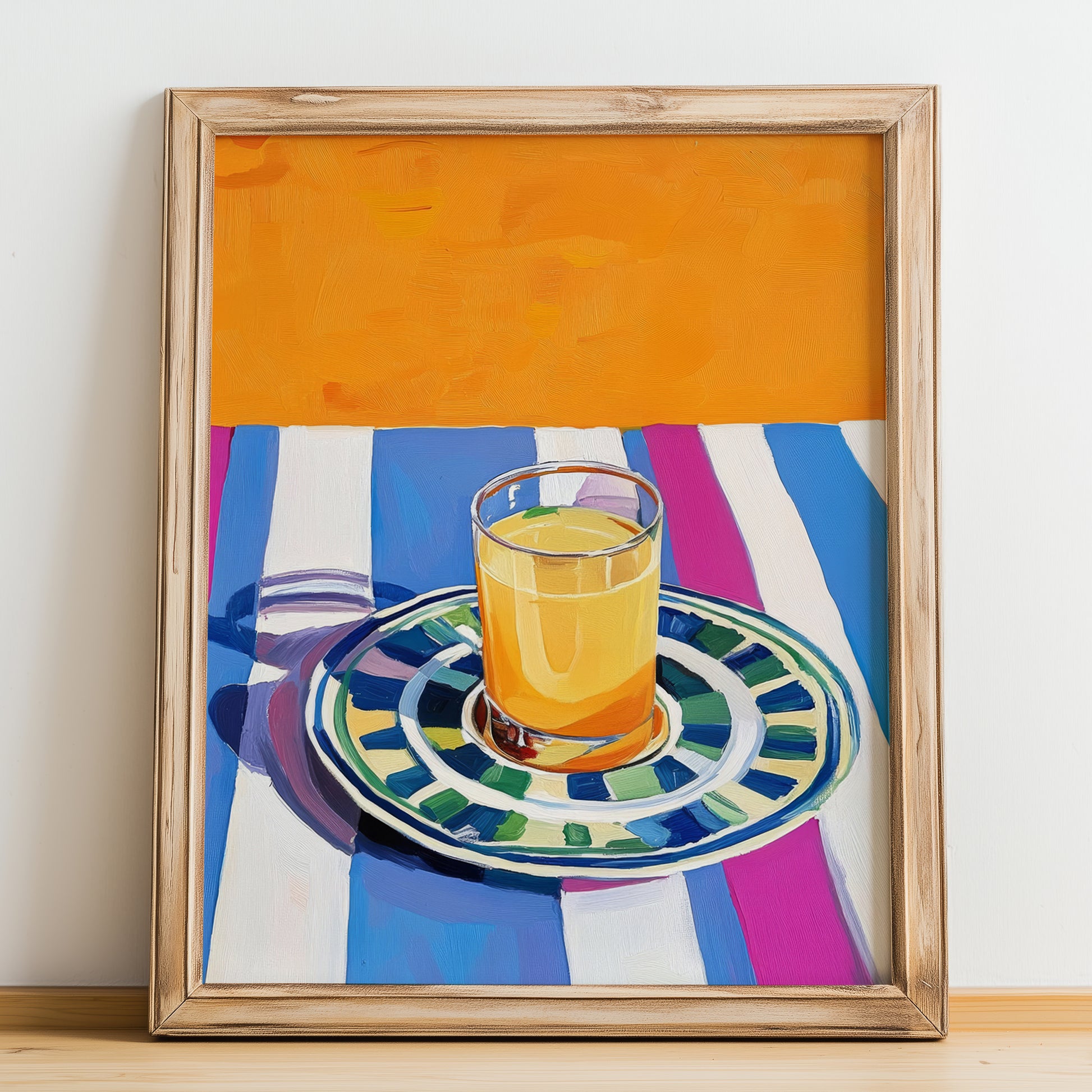 Pastis – French Spirit Drink, Hotel Lobby Art, no-text version framed in wood