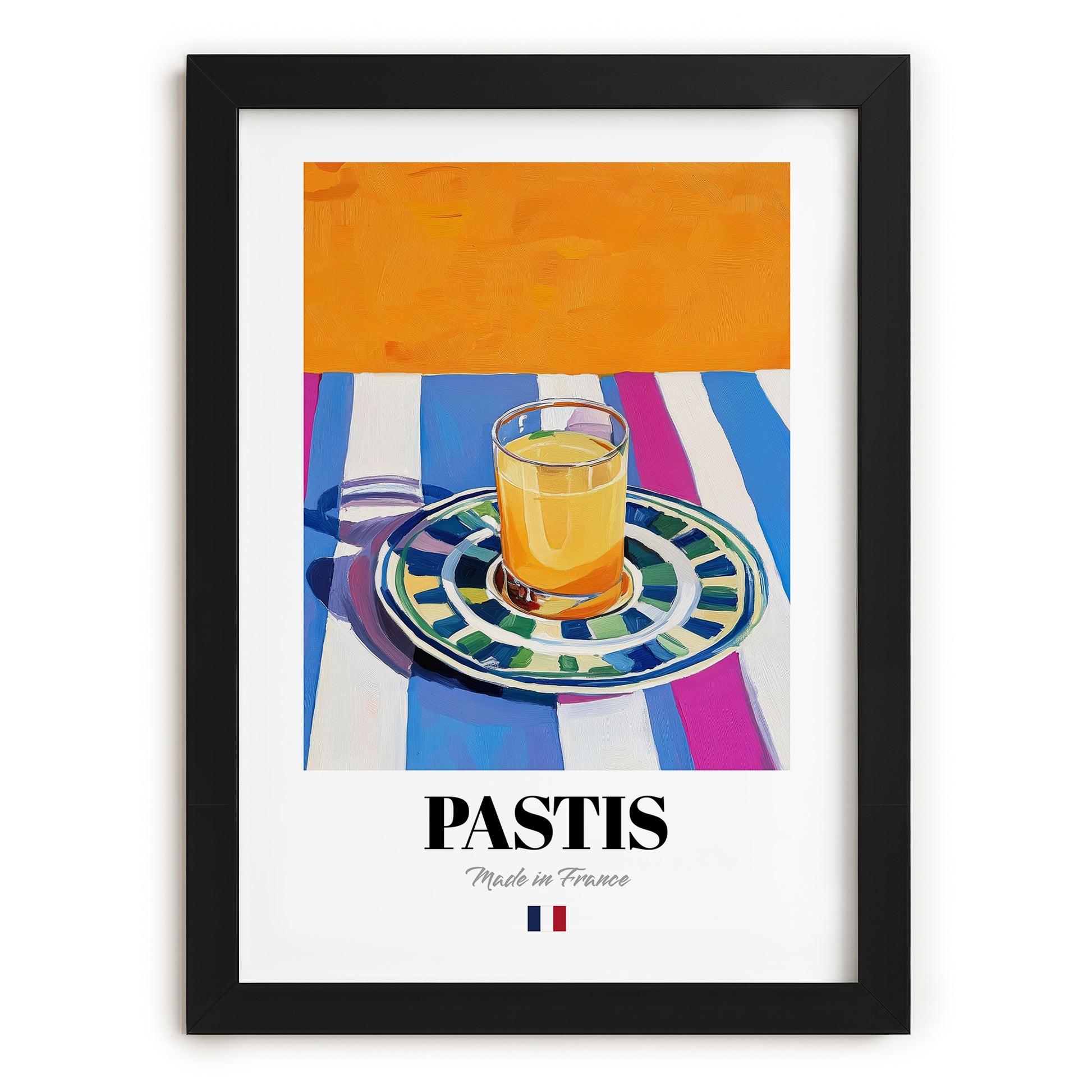Pastis – French Spirit Drink, Hotel Lobby Art, in sleek black frame