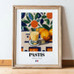 Pastis – French Spirit Drink, Rooftop Terrace Wall Art, in wooden frame leaning on the floor