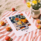 Pastis – French Spirit Drink, Rooftop Terrace Wall Art, unframed on coastal sand