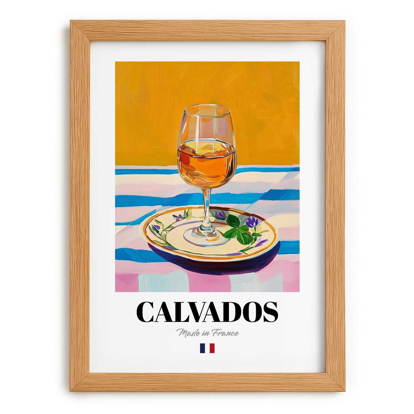 Calvados – French Spirit Drink, Hotel Lobby Wall Art, set in oak frame