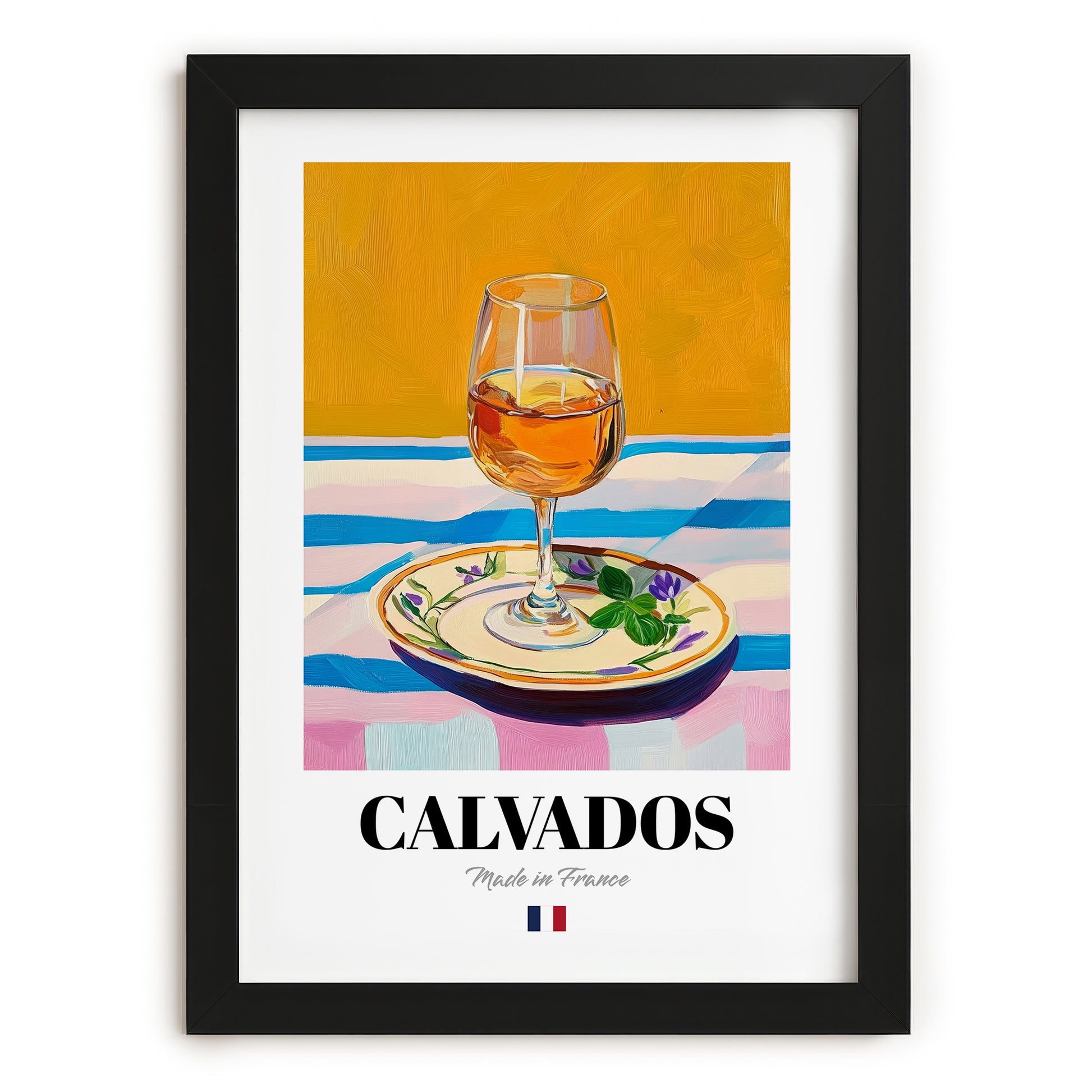 Calvados – French Spirit Drink, Hotel Lobby Wall Art, in sleek black frame