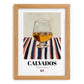 Calvados – French Spirit Drink, Beach Bar Illustration, set in oak frame