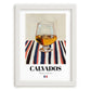 Calvados – French Spirit Drink, Beach Bar Illustration, placed in minimal white frame
