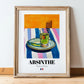 Absinthe – French Spirit Drink, Hotel Lobby Illustration, in wooden frame leaning on the floor
