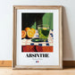 Absinthe – French Spirit Drink, Rooftop Terrace Wall Art, in wooden frame leaning on the floor
