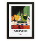 Absinthe – French Spirit Drink, Rooftop Terrace Wall Art, in sleek black frame