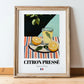 Citron Pressé – French Beverage Drink, Jazz Bar Illustration, in wooden frame leaning on the floor