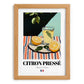 Citron Pressé – French Beverage Drink, Jazz Bar Illustration, set in oak frame