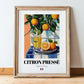 Citron Pressé – French Beverage Drink, Speakeasy Painting, in wooden frame leaning on the floor