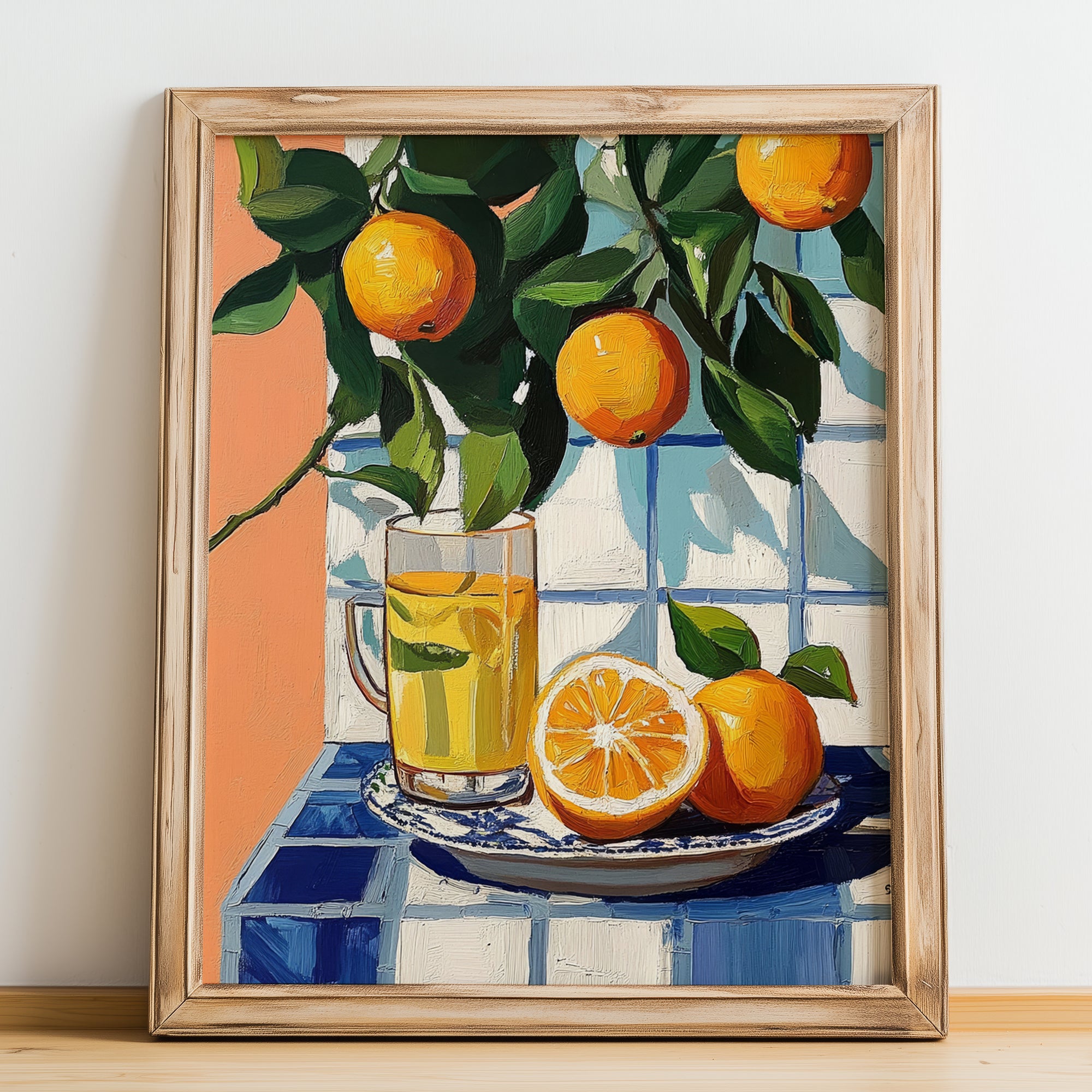 Citron Pressé – French Beverage Drink, Speakeasy Painting, no-text version framed in wood