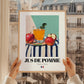 Jus de Pomme – French Beverage Drink, Cocktail Lounge Poster, styled in a charming Paris street view