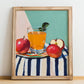 Jus de Pomme – French Beverage Drink, Cocktail Lounge Poster, no-text version framed in wood