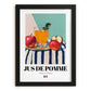 Jus de Pomme – French Beverage Drink, Cocktail Lounge Poster, in sleek black frame