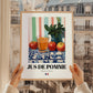 Jus de Pomme – French Beverage Drink, Jazz Bar Poster, styled in a charming Paris street view